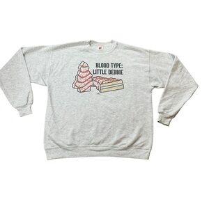 Blood Type Little Debbie Christmas Tree  Hanes Ecosmart Size Large  Sweatshirt